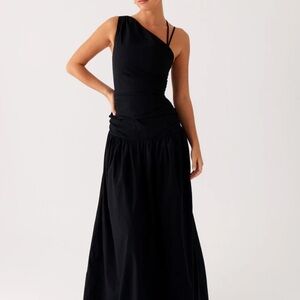 Peppermayo Black One-Shoulder Maxi Dress